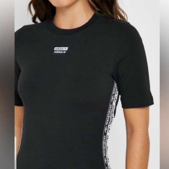 Women's Adidas Originals Tape Dress - Picture 2 of 13
